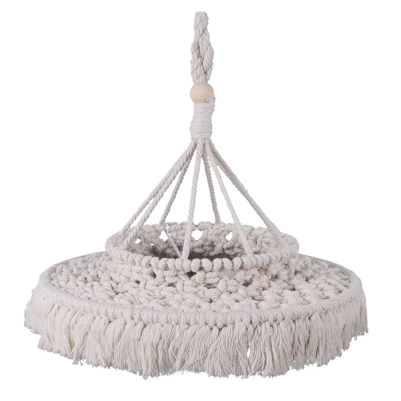 Macrame Lamp Shade Boho Hanging Pendant Light Cover Modern Office Bedroom Living Room Nursery Bohemian Home Decor