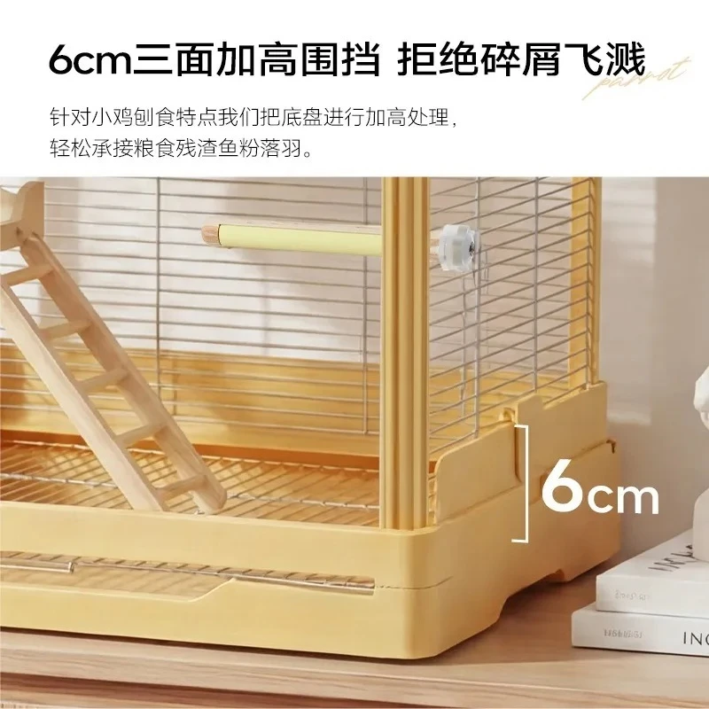 Parrot Bird Cage 60cm Large Space Heightened Splash Proof Luxury Villa Style Ecological Home for Monk Parakeet Peony