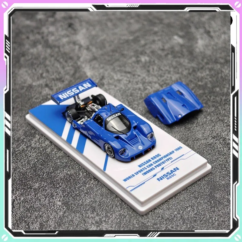 

1/64 INNO Model In Stock NISSAN R89C Blue Car Model The Back Cover Can Be Opened Custom Room Collect Ornament Birthday Gift Toys