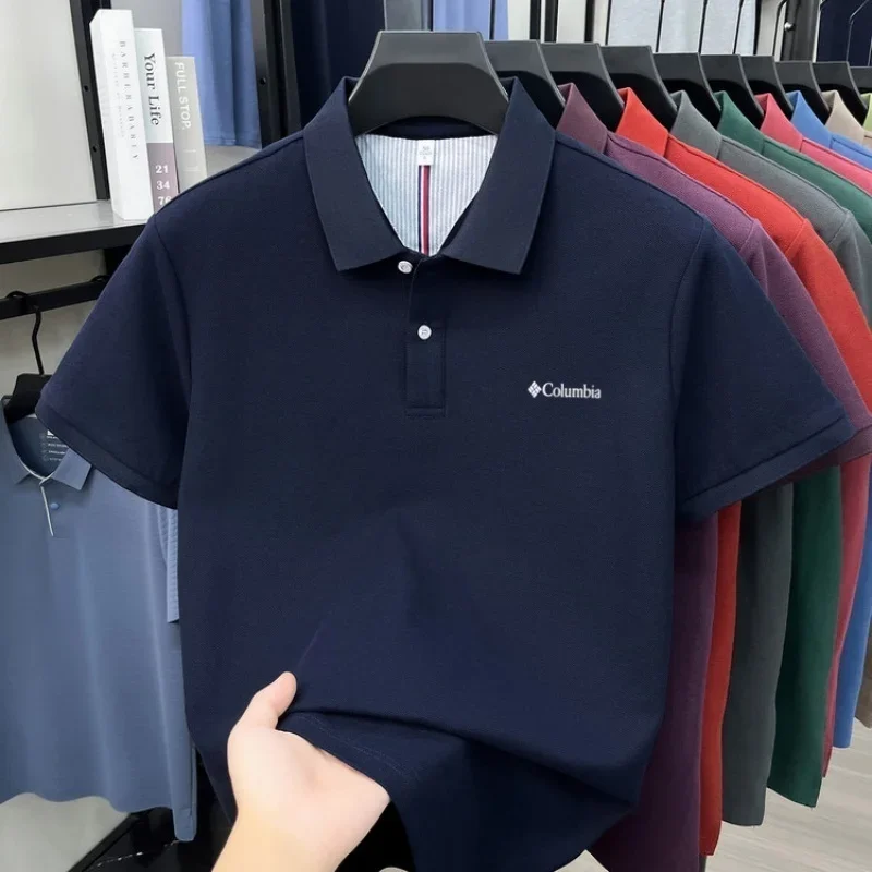 100% Pure Cotton 2026high-end Brand Men's Short Sleeve Polo Shirt Summer Fashion Luxury Logo Embroidered Golf Top Casual T-shirt