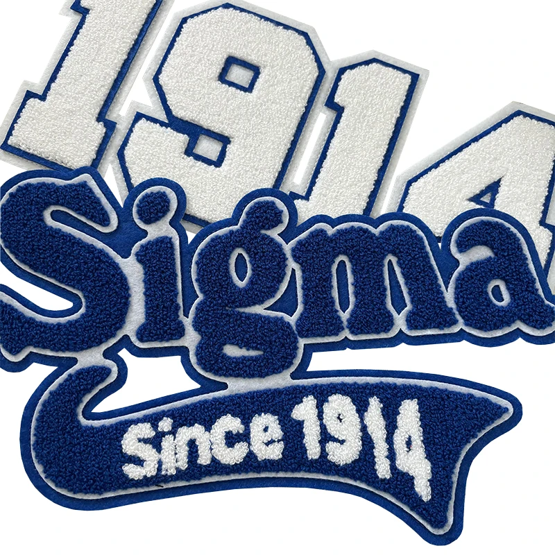 Fraternity Chenille Phi Beta Sigma Patch, Royal & White, Sigma Since 1914 ,Greek Year Number 1914 Iron Patche for  Jacket