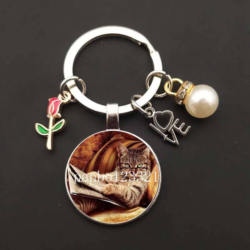 شخصية عصرية أصبع المفاتيح لطيف خنزير القط النمر البقرة الحيوان عاشق المفاتيح قلادة الرجال والنساء مجوهرات مجوهرات #3