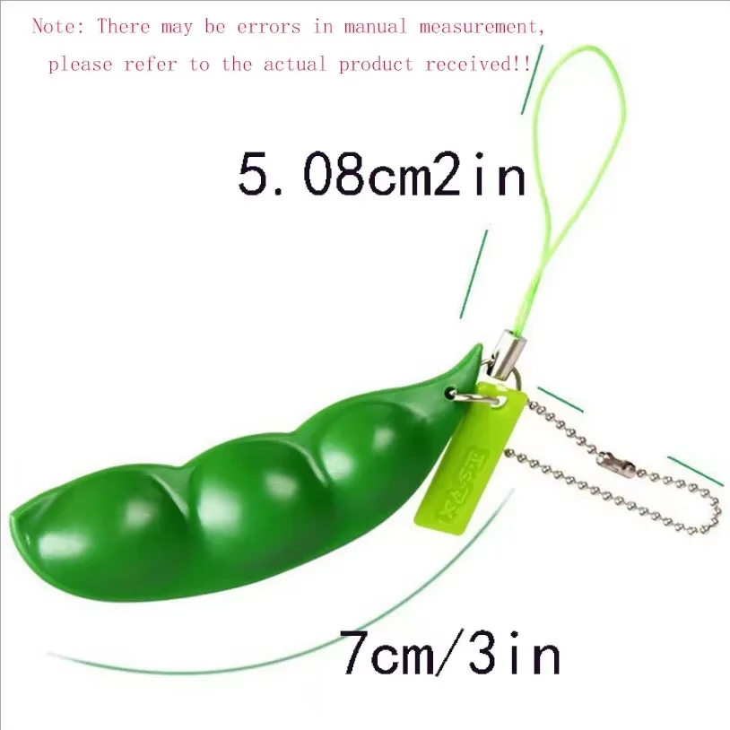 Keychain Edamame Peanut Pea Popper Bean Sensory Toy Edamame Keychain Stress Relief Toys Keychain Improve Focus Officer Pendant