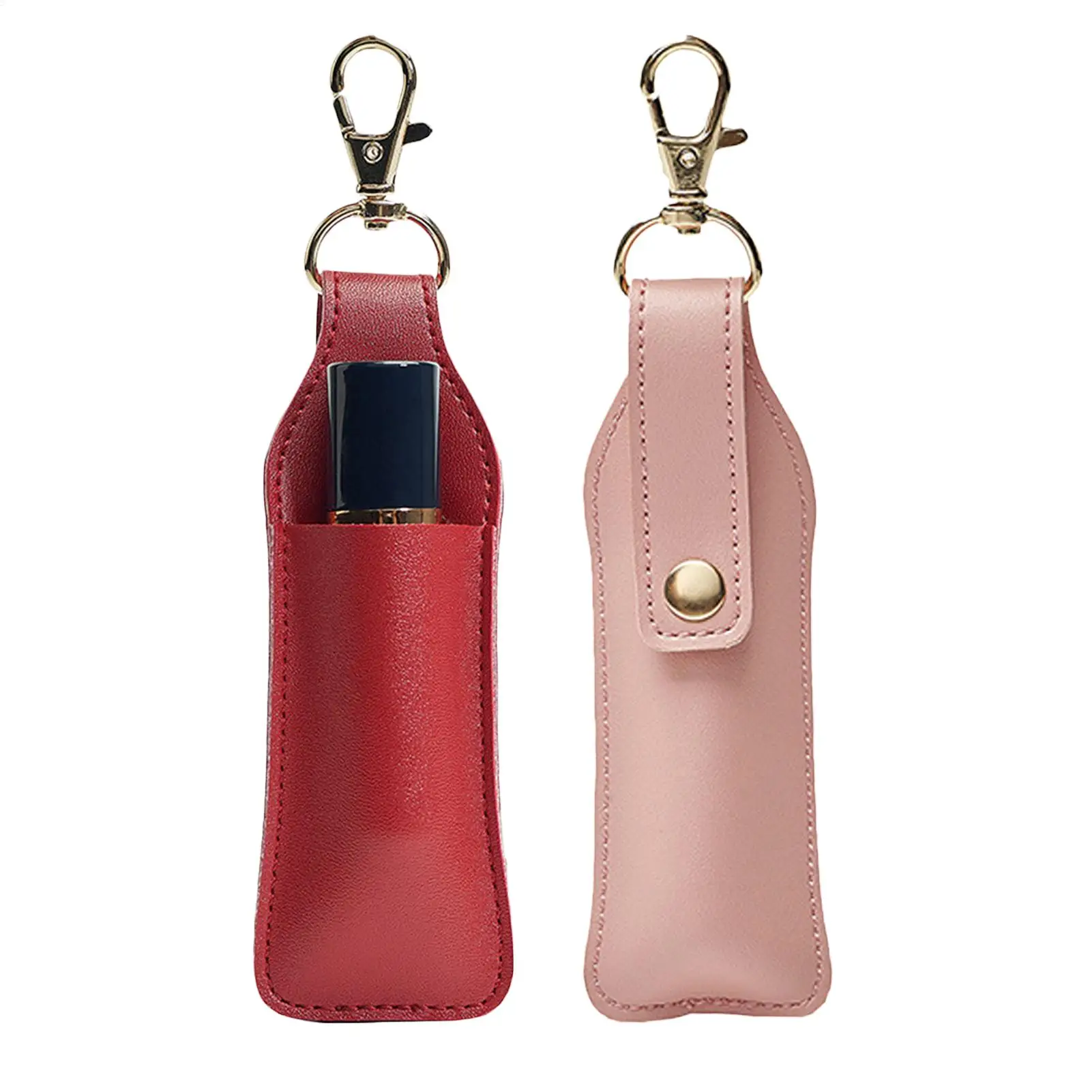 Lippenstifthalter aus Leder, Schlüsselanhänger, tragbarer Lippenbalsam, Chapstick-Beutel für Frauen und Mädchen, Reise-Essential-Schlüsselanhänger-Organizer