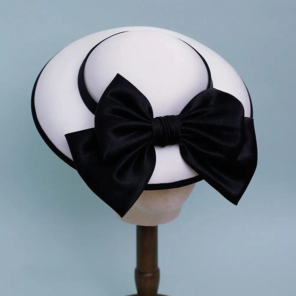1Pcs White French Style Retro Hat Fashionable Party Dress Cap for Dinner Banquet Elegant Women's Cap Hat Party Dress