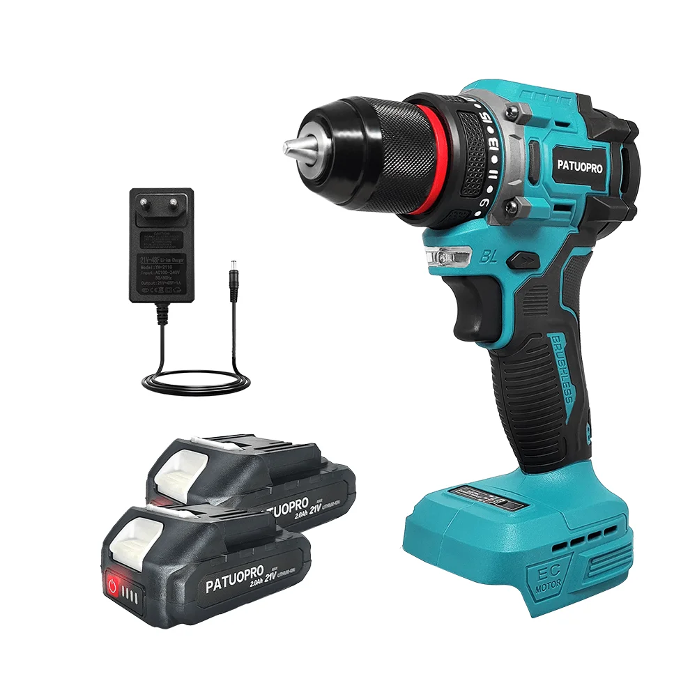 

10mm Brushless Electric Drill 2-Speed Cordless Hand Drill Screwdriver 60-100Nm Power Tools For Makita 18V Battery
