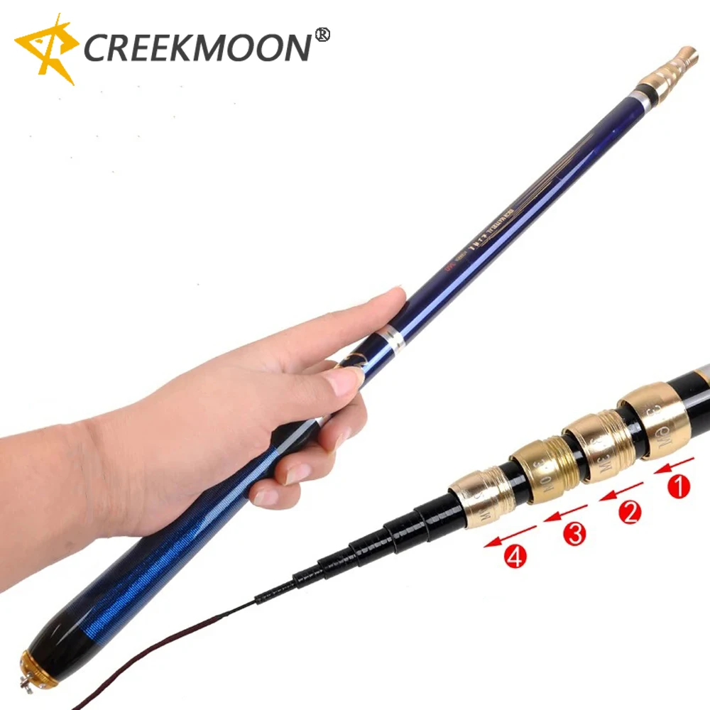 Carbon Fiber 4 Positioning Carp Fishing Rods 3.6-7.2M Telescopic Stream Feeder Pole Ultralight Hard Accessory Hand Fishing Rods