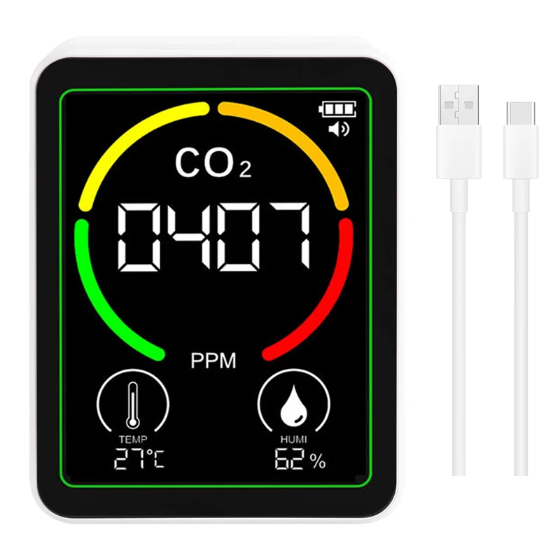 

【CRAFTSMANSHIP 】MT03 3 In 1 Air Quality Monitor CO2 Temperature Humidity Tester CO2 Detector Carbon Dioxide Detector
