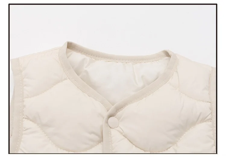 Warme, dicke Kinderwesten für Herbst und Winter, leichte Westen für Jungen und Mädchen, Studenten, Outdoor, ärmellose, einfarbige Baumwollwesten – Detail 8