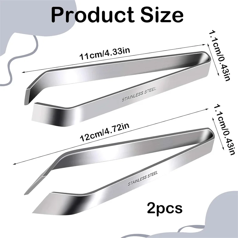 2pcs Fish Bone Tweezers Stainless Steel Fish Bone Tweezers Slant Pliers Remover Set Kitchen Fish Bone Remover with Non-Slip Grip