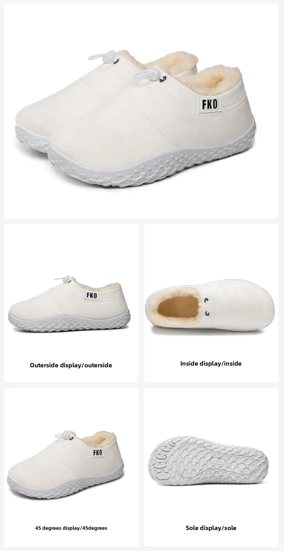Damen-Winterschuhe mit Fleece-Futter, zum Überziehen, mit Kordelzug am Schaft, warm, rutschfest, flache Stiefeletten, für den Außenbereich, lässig, kurze Schneestiefel. – Detail 9