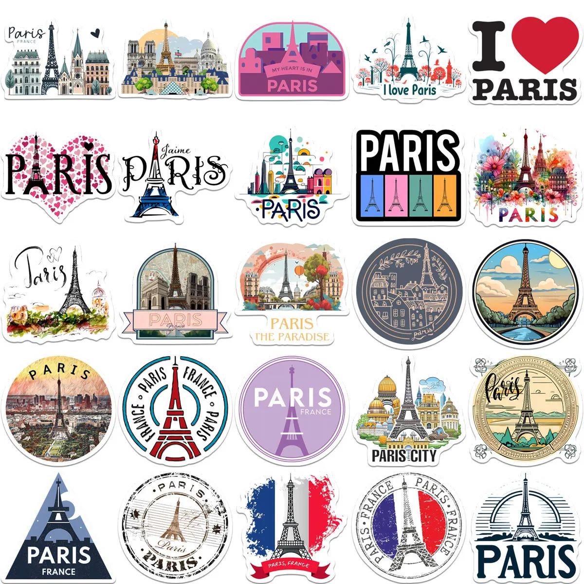 Pegatinas de grafiti de París y Francia, paisaje de viaje al aire libre, juguetes DIY, secreto para botella, álbum de recortes, bolsa de viaje, calcomanías estéticas, 10/50 Uds.
