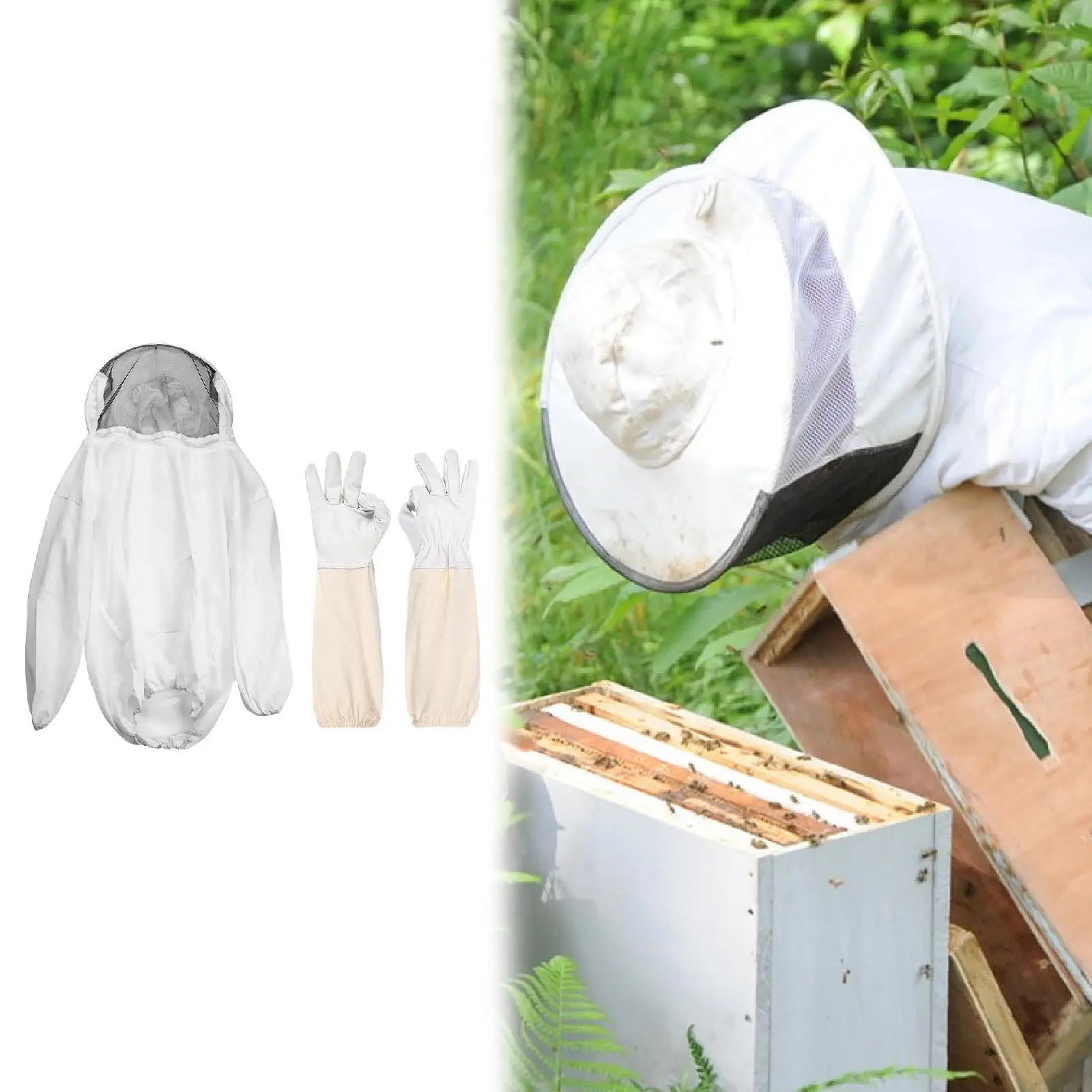 Premium Beekeeper Jacket Ventilated Full Protection Suit with Gloves Beekeeping Equipment for Apiary Management