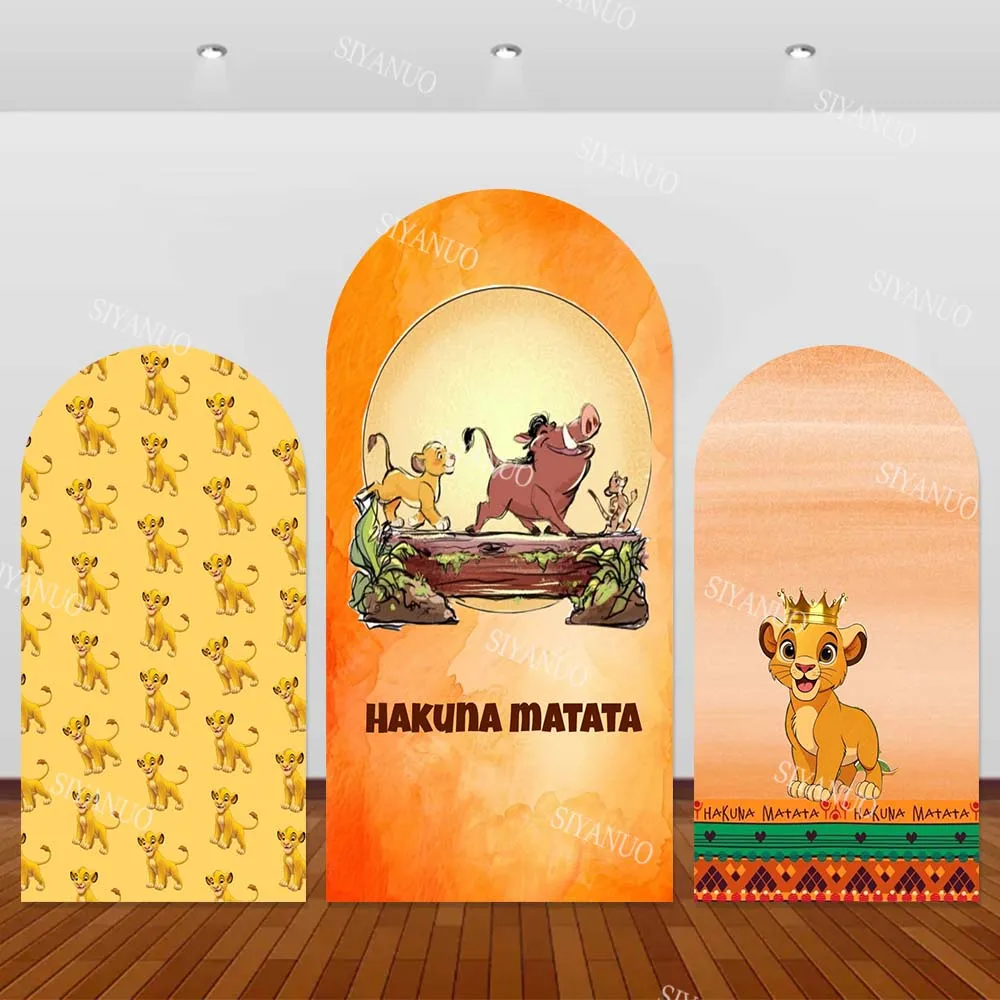 The Lion King Simba Backdrop Arch Cover Kids Birthday Party Decoration Photo Background Baby Shower Photography Backdrop