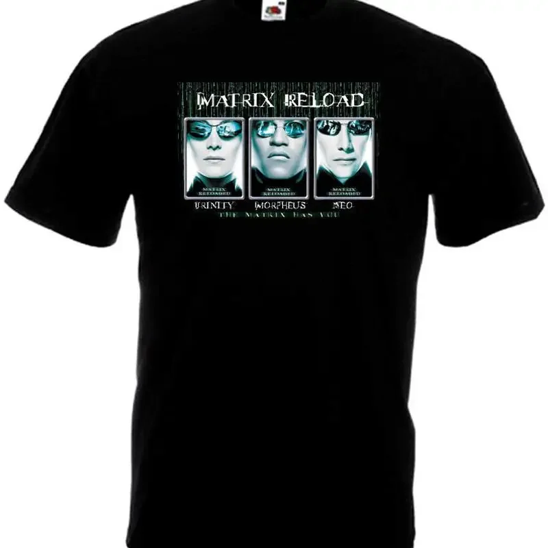 Camiseta Matrix Reloaded v3, póster de película negra, todas las tallas S 5XL