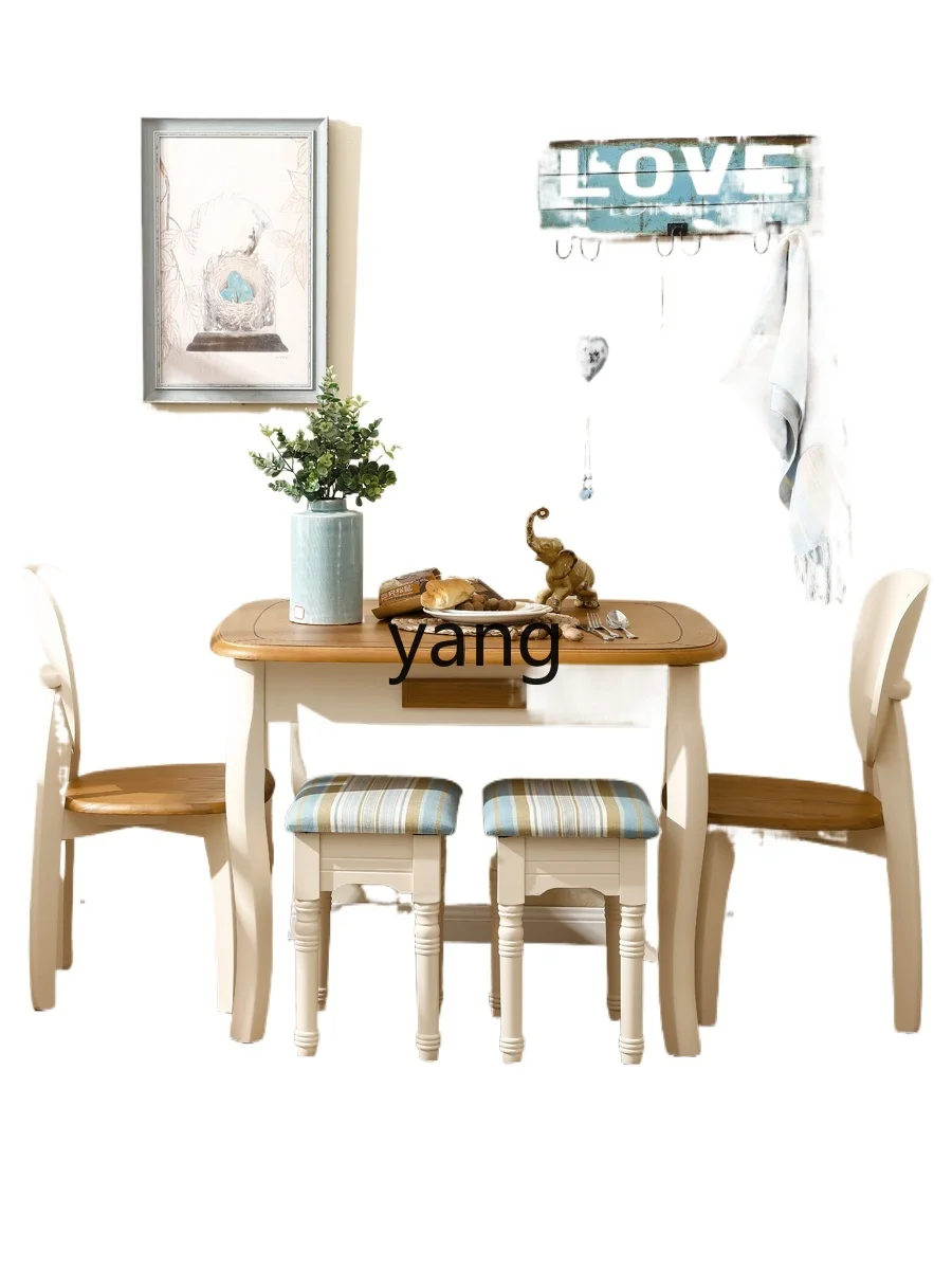 

LZR combination solid wood small apartment telescopic foldable American household simple multi-functional dining table