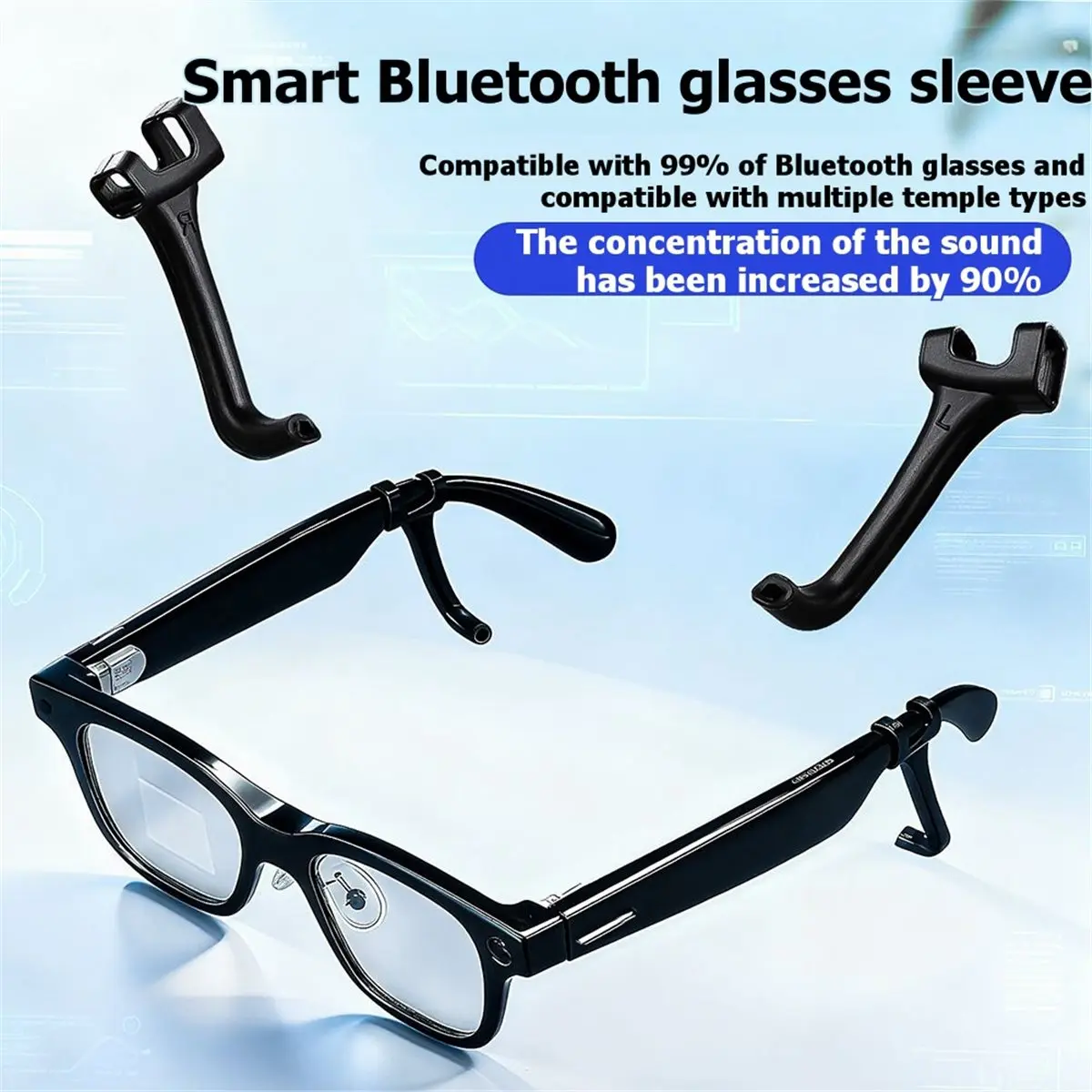 A86G NEW 2 Pair Anti Slip Silicone Audios Guide Tube for Intelligent Glasses, Acoustic Tube Sound Tube