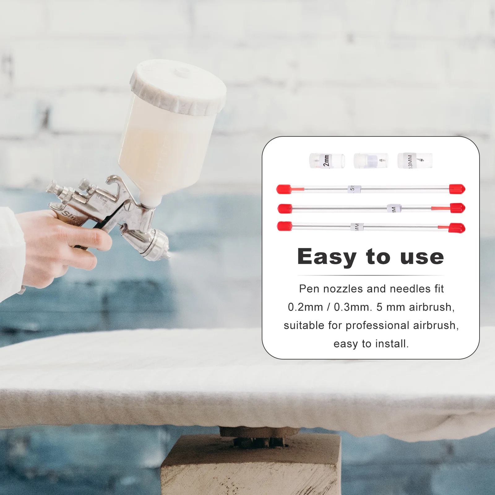 

6Pcs Airbrush Needle Nozzle Replacement Parts Durable Alloy Set for Airbrush Painting Sprayer Repair Accessories