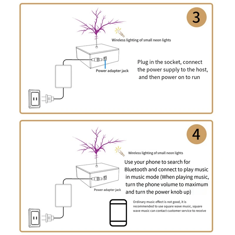 For Tesla Gold Music Coil Artificial Lightning-Pattern Touchable Audio Input Bluetooth Science Experiment Coil