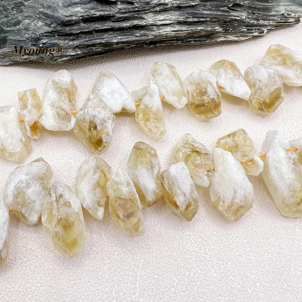 

Full Strand 15.5Inchs Rough Natural Citrines Crystal Quartz Point Beads For DIY Jewelry Making MY230683