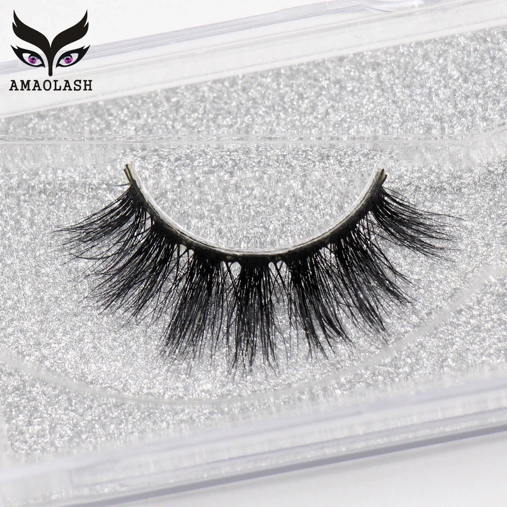 AMAOLASH Mink Lashes 3D Mink Eyelashes Ręcznie robione rzęsy z pełnym paskiem 1 para sztucznych rzęs o dużej objętości Makijaż Przedłużanie rzęs