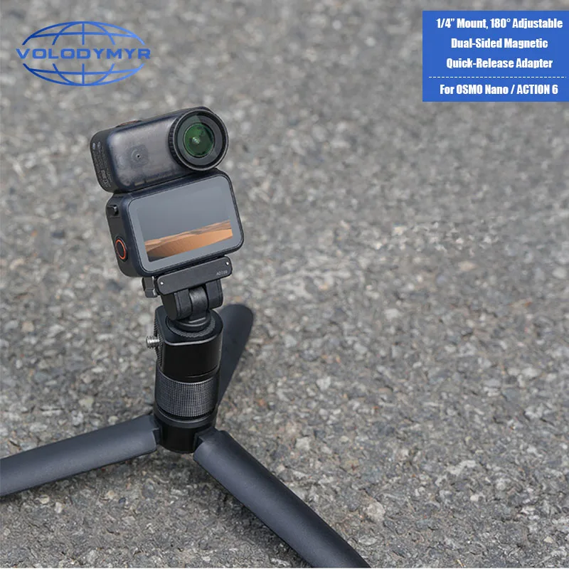 

VOLODYMYR Adjustable Magnetic Adapter for DJI OSMO Nano/Action 6 Plastic Quick-release Mount Base Expansion Parts Accessories