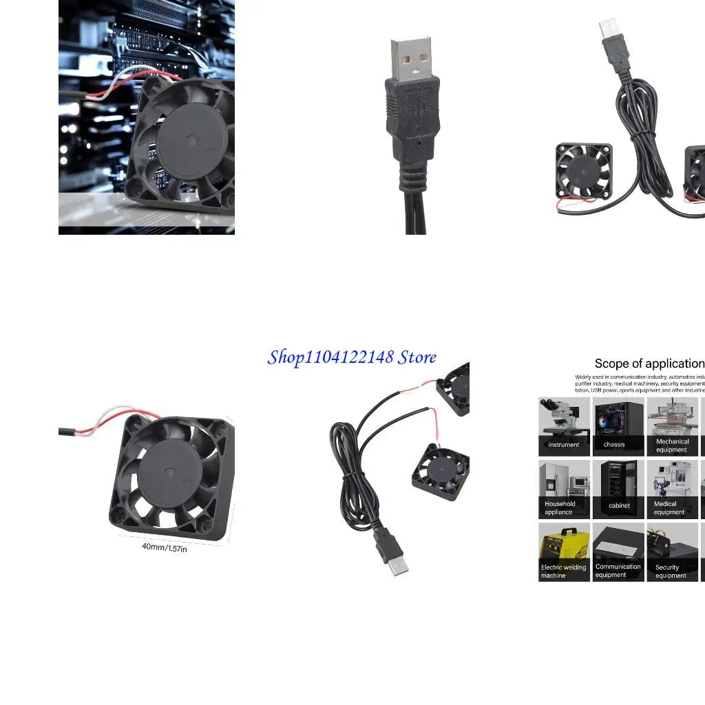 P9FA 40x40x10MM USB 5V Cooling Fan Portable Cooling Fan for Tablet Receiver Router