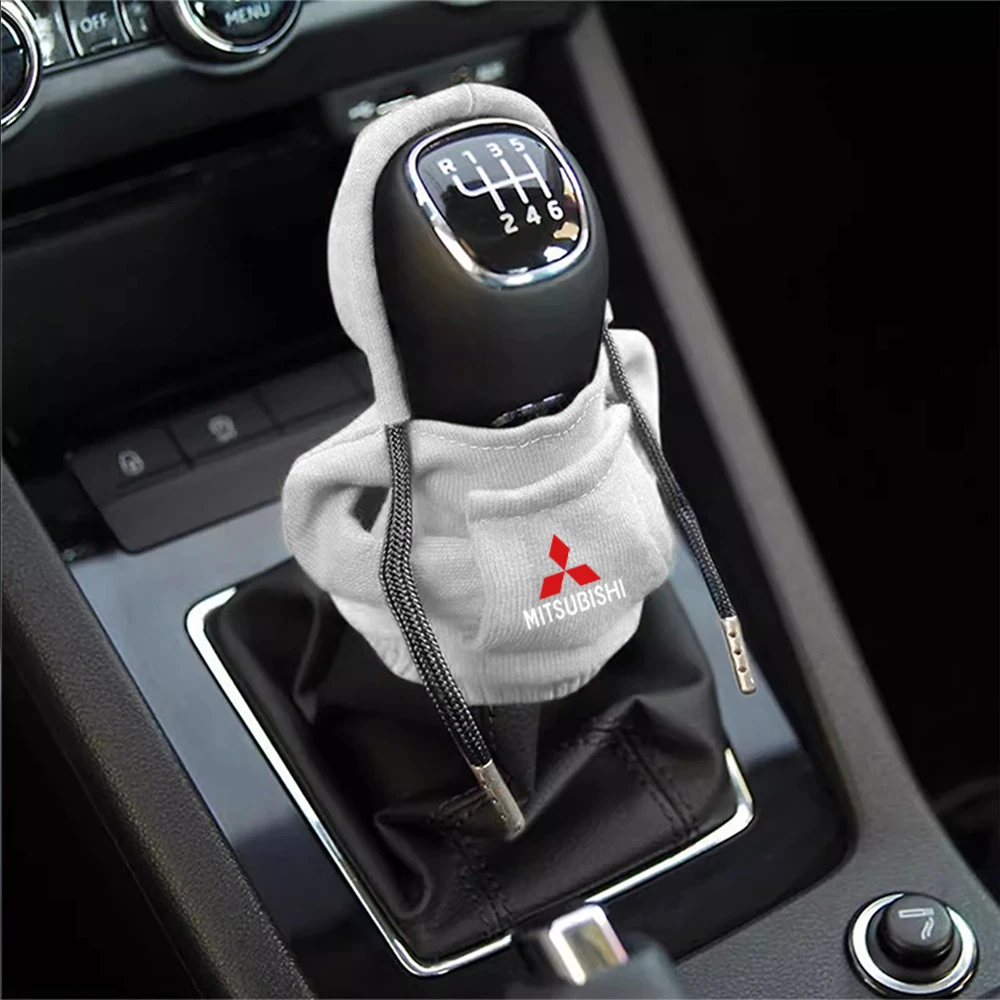 1PCS Hoodie Car Gear Shift Manual Handle Sweatshirt Car Accessories For Mitsubishi Ralliart Lancer EX Outlander Pajero Colt ASX