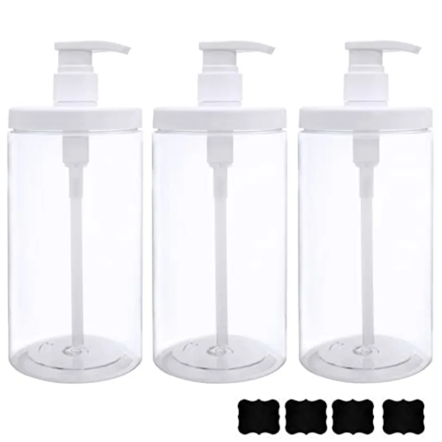 

Pump Bottle Dispenser Plastic Pump Bottles Refillable Bottles Wide Mouth Jar Style Empty Pump Bottles Bathroom Shower Container
