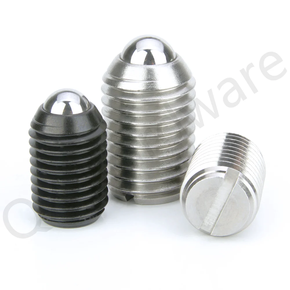 Q​X415 Good Quality Ball Plunger M4~M24  Carbon/Stainless Steel  Spring Loaded Plunger Steel Ball Fastening Spring Screw