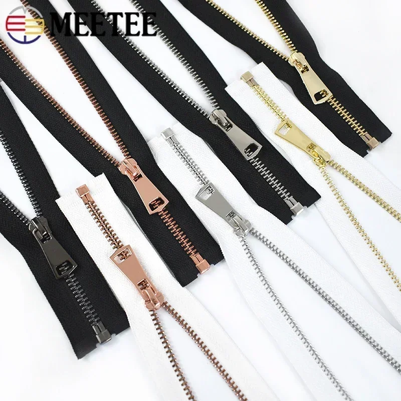 1/2/3 ชิ้น Meetee 15-80 ซม. 5 #   เย็บซิปโลหะปิดเปิด/ปิดซิปลงเสื้อซิปชุดซ่อมกระเป๋าอุปกรณ์เสริมเสื้อผ้า