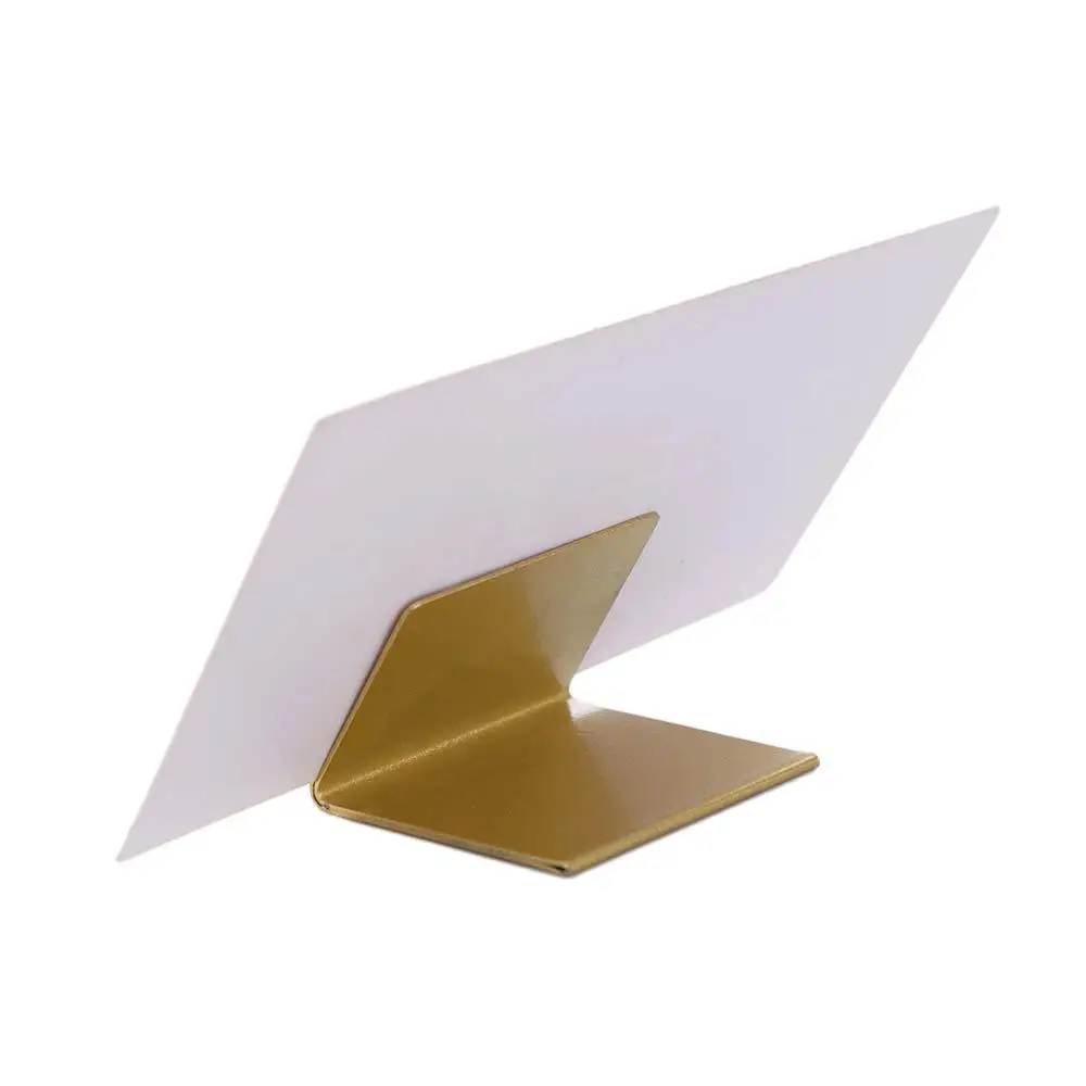 

Transparent Sign Holder Metal Name Card Clip Stand DIY Gold Place Card Holder Durable Price Tags Anniversary Celebration
