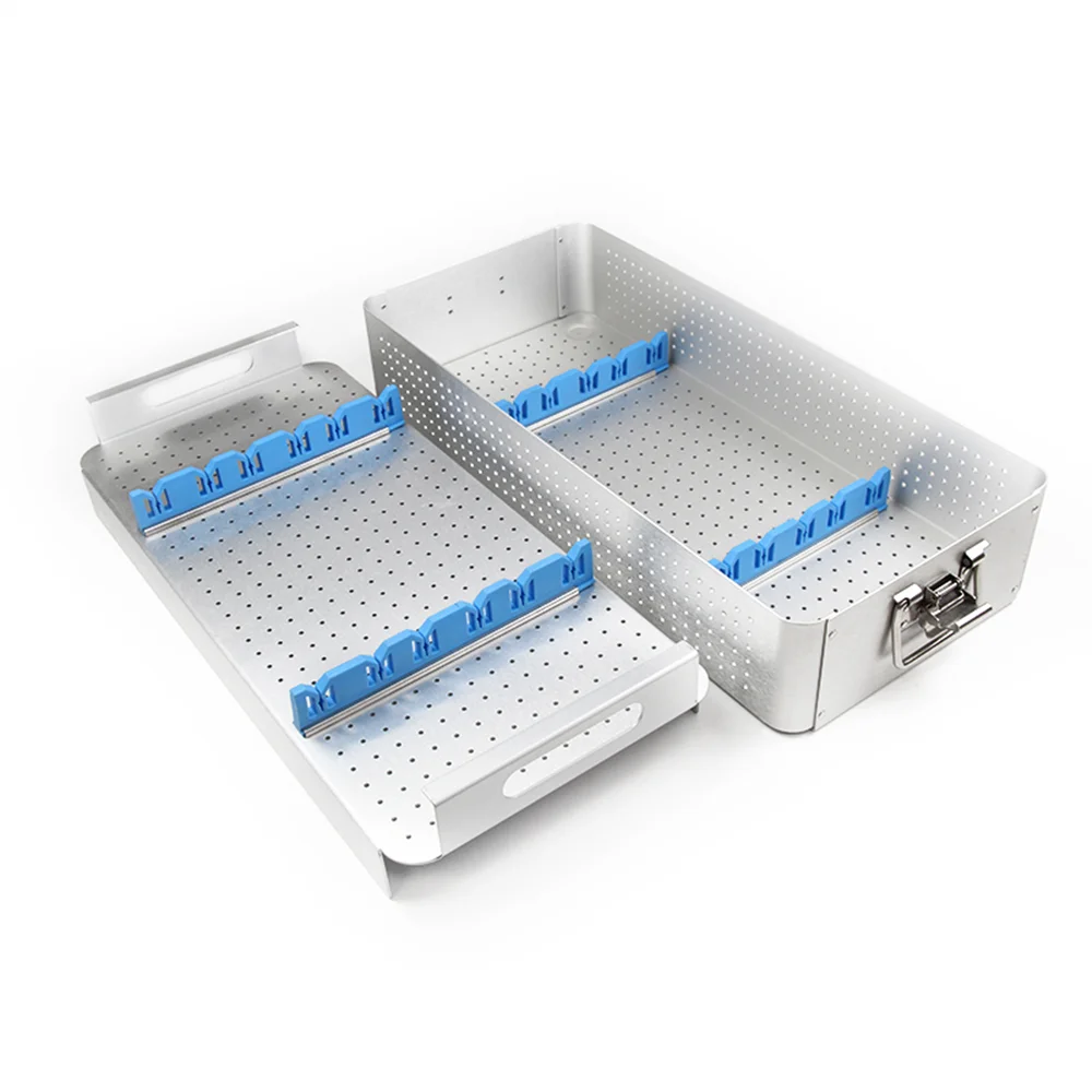 

Aluminium Alloy sterilization tray for Laparoscope disinfection box Double layer