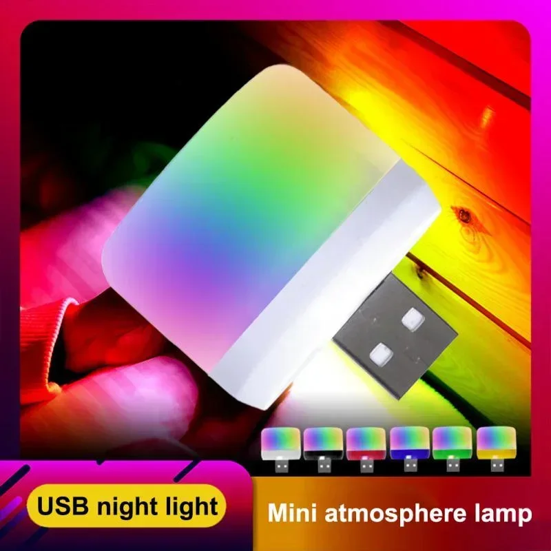 

1PCS RGB USB LED Night Light 3W Mini Portable LED Lamp for Mobile Power Laptop Reading Lightiing Room Decoration