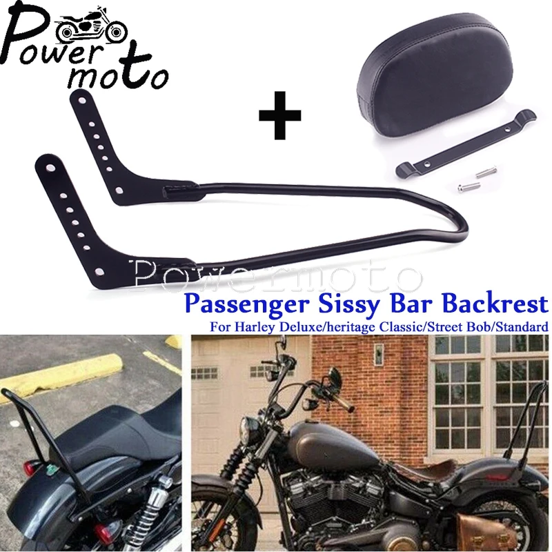 

Motorbike Black Quick Detachable Backrest For Harley Street Bob 114 Softail Slim/Standard Heritage Classic 114 Deluxe FLDE 18-21