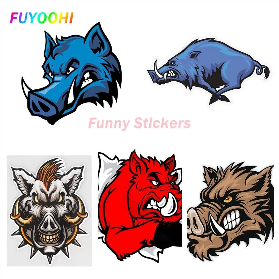 

FUYOOHI Play Stickers Personality Creativity Furious Boar Creative Cartoon Window Decal Decoration Motorcycles PVC Car Stickers