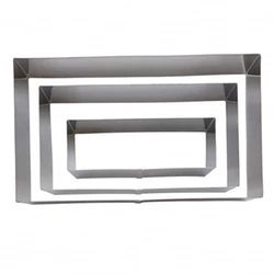 1-3pcs/ 15,20,25cm Rectangle Stainless Steel Cake Baking Mold Birthday Wedding Cake Decorating Tools