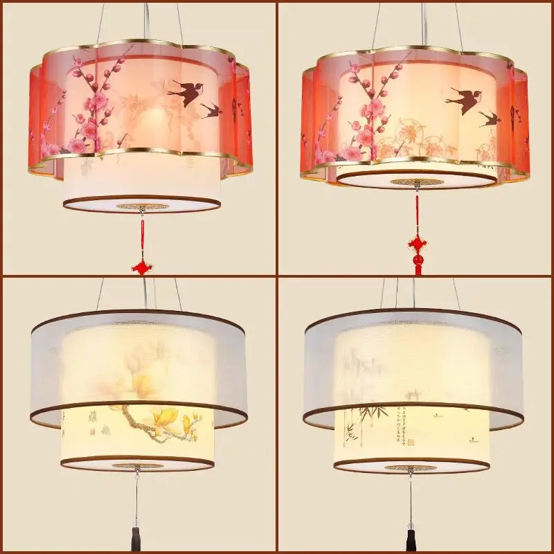 Chinese chandelier restaurant hot pot restaurant hotel sheepskin lamp LED hotel teahouse antique Chinese style private room lamp