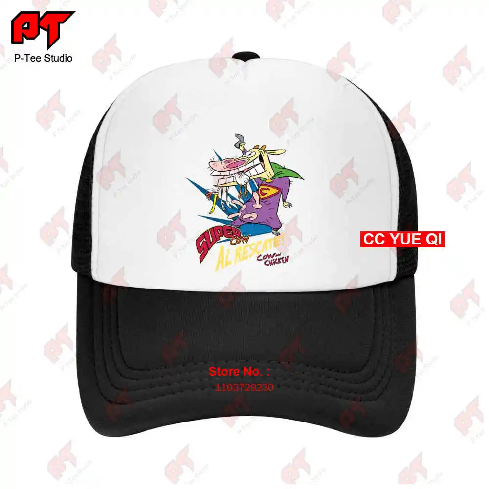 Licensed Cow & Chicken Cartoon Super Cow Al Rescate! Baseball Caps Truck Cap O2GV