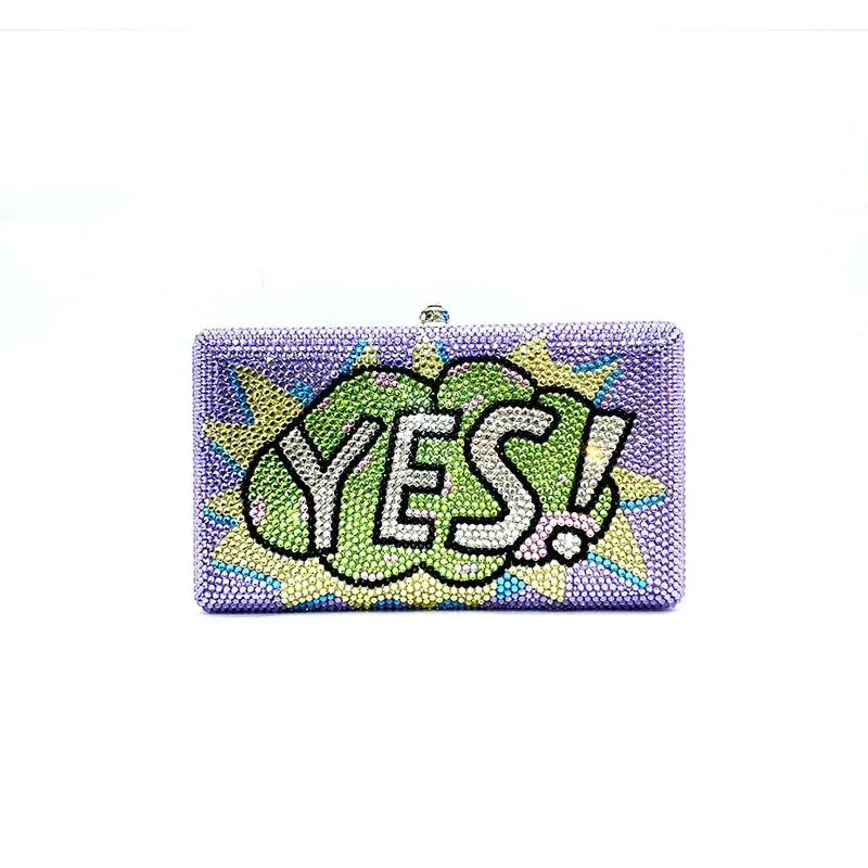 

Fashion Women stunning Full crystal purse bag chic diamond clutch bag YES bag