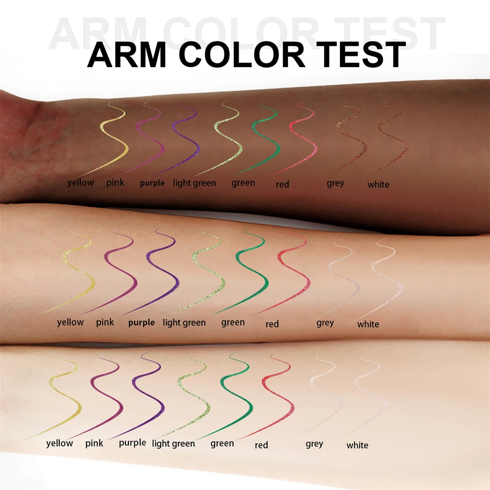 قلم تحديد العيون السائل المقاوم للماء، قلم تحديد العيون للنساء، قلم تحديد عيون كوري مقاوم للماء باللون الأبيض اللامع