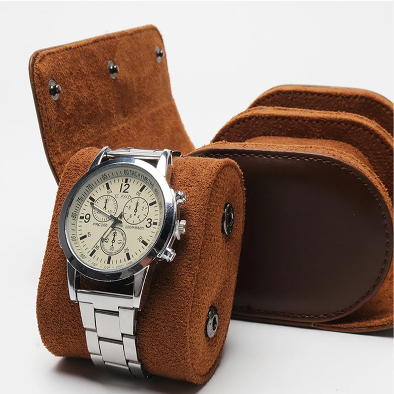 2 Slots Grids Watch Box Roll Travel Case Chic Portable Vintage Leather Display Storage Boxes High Quality Gift Watch Case