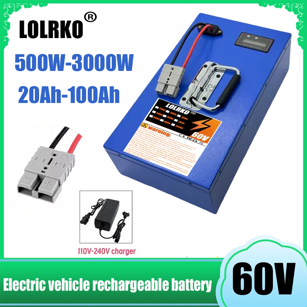 

60V Brand new 18650 lithium battery pack 100Ah suitable for various transportation vehicles 1000-3000W high-power battery