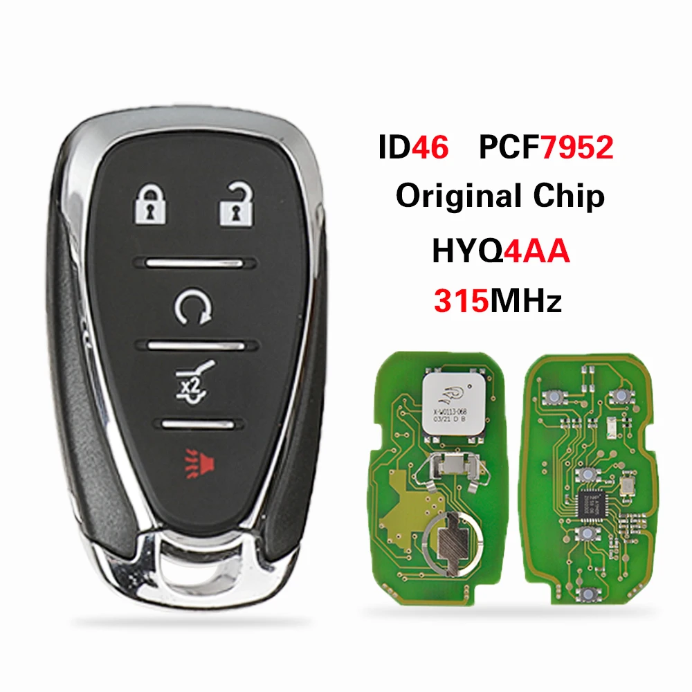 YIQIXIN Original ID46 Chip PCF7952 434Mhz Smart Card Keyless For Chevrolet Cruze Spark Camaro Equinox Malibu 2016 2017 2018 2019