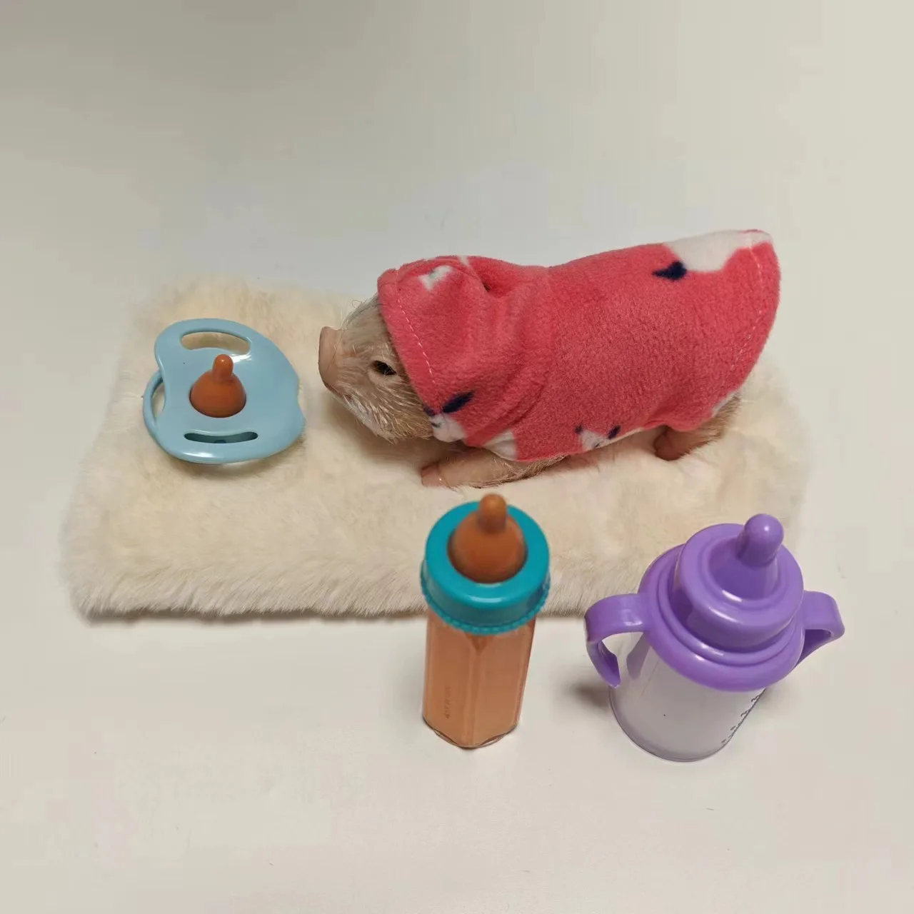 5 Inch Silicone Piglet Soft Cute Mini Realistic Animals with Accessories Lifelike Reborn Newborn Pig Doll Decompression Toy Gift