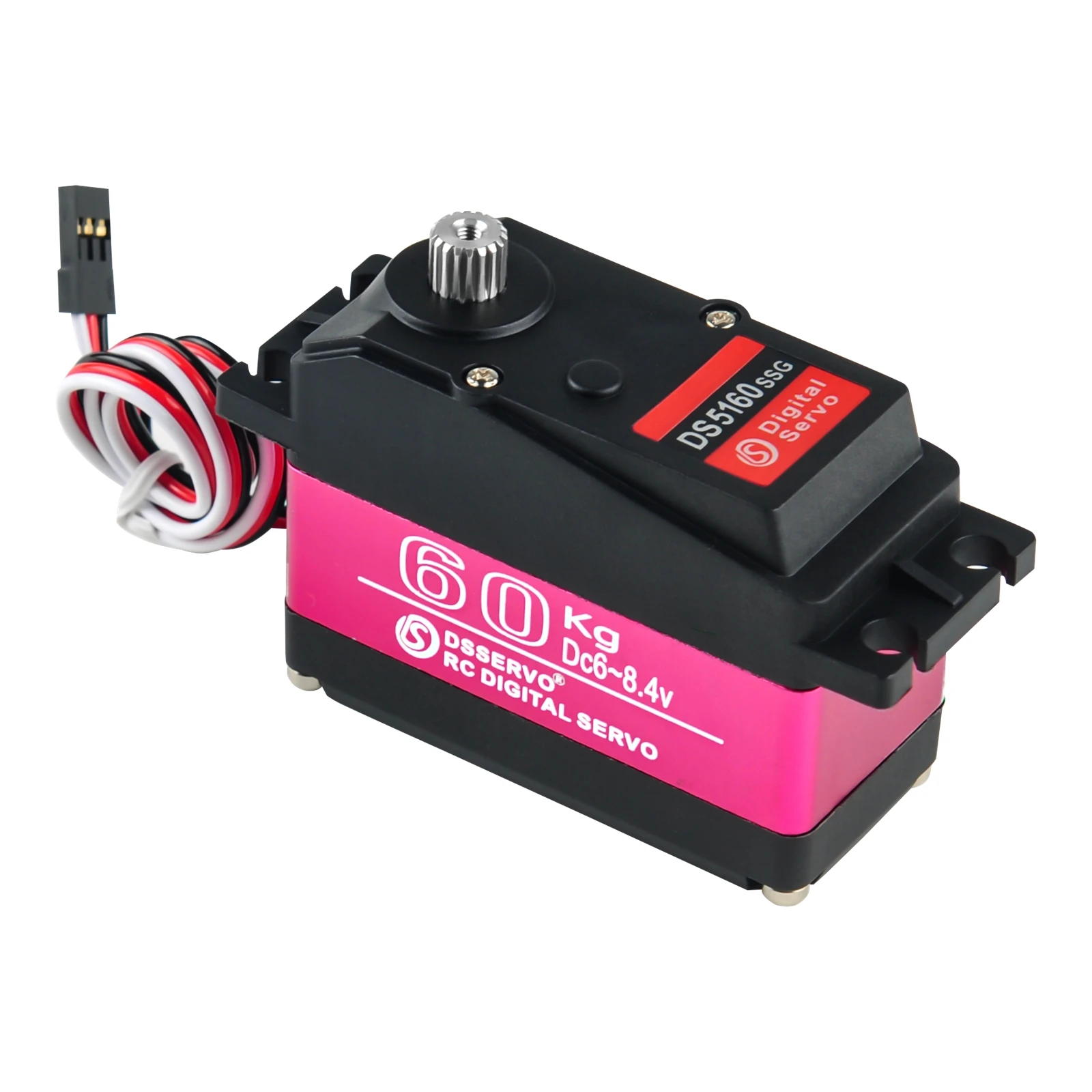 DS5160 60kg 180/270 Degree RC Digital Servo High Torque Metal Gear Robot Servo 7.4V with 18T Servo Arm for RC Robot Car