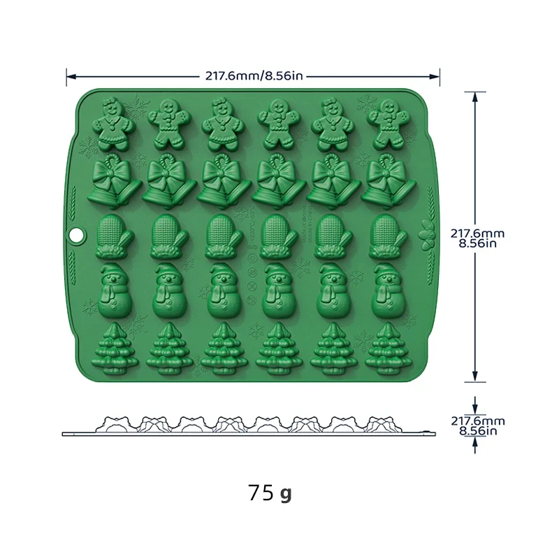 FAIS DU Christmas Chocolate Candy Molds 3D Snowflake Snowman Xmas Tree Cane Silicone Mold DIY Cake Decorating Tools