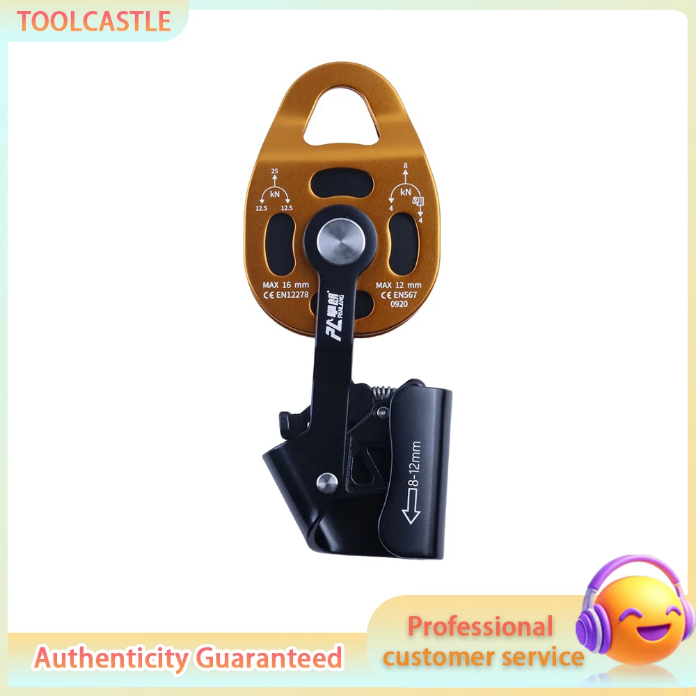 Self-Locking Hoist Pulley, One-Way Lifting Ascender for AC Outdoor Unit, Labor Saving Pulley System for Construction