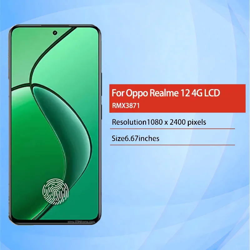 TFT/AMOLED For Realme 12 4G LCD Display Touch Screen Digitizer Assembly For Realme 12 4G RMX3871 Display With Frame