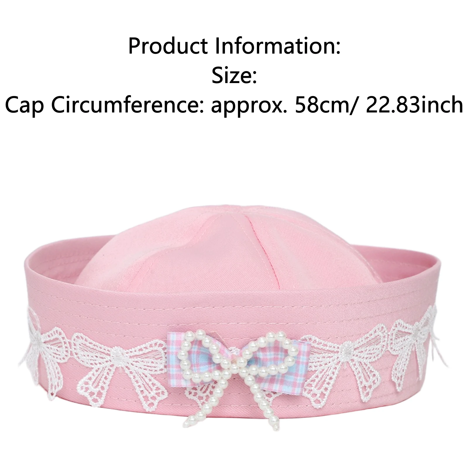 الكورية القوس عقدة لطيف الوردي بحار قبعة الوجه الطنف تنوعا الحلو فتاة Y2K قبعة القبعات البحرية المرأة قبعة هالوين اكسسوارات #6